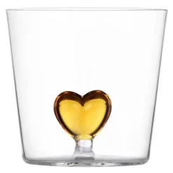 Cuore vannglass 35 cl hjerte gul