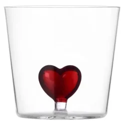 Cuore vannglass 35 cl hjerte rød