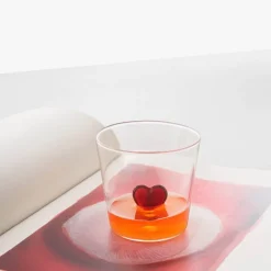 Cuore vannglass 35 cl hjerte rød