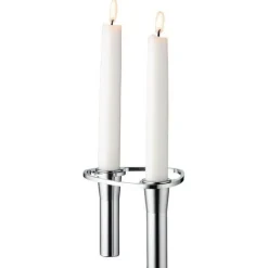 Curve Double lysestake 9,9 cm krom
