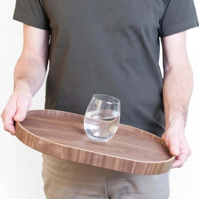 CurveLine serveringsbrett anti-slip 39x26 cm valnøtt