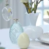 Delinne dekorasjon egg 7,7 cm gul