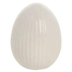 Delinne dekorasjon egg 7,7 cm offwhite