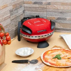 Delizia elektrisk pizzaovn rød