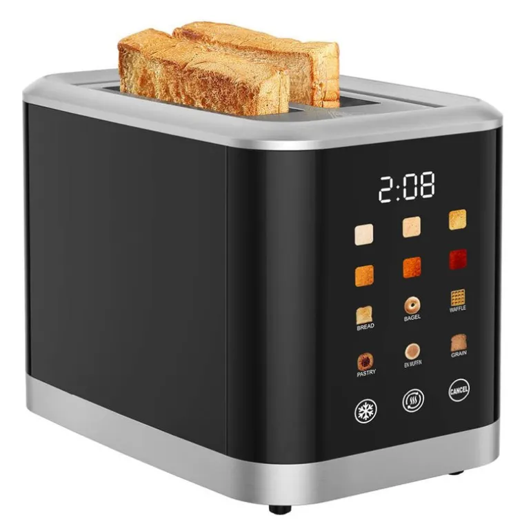 Digital brødrister 2 skiver 800W svart