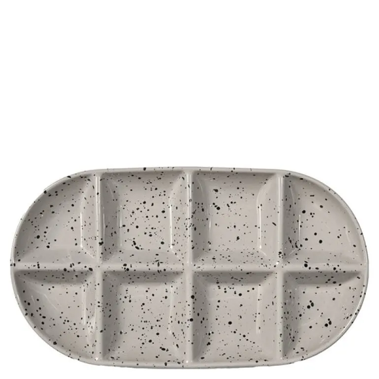 Ditte serveringsfat 36x20x3,5 cm grå/svart