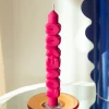 3D kronelys 23 cm 2 stk CONFROTATIONAL svart/rosa