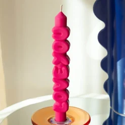 3D kronelys 23 cm 2 stk CONFROTATIONAL svart/rosa