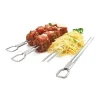 Doble grillspyd 30 cm 4 stk rustfritt stål