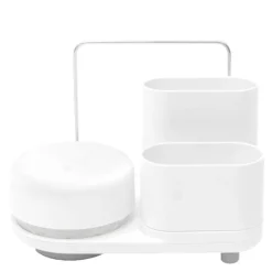 Do-Dish såpedispenser/oppvaskstativ 21,5x12x16 cm hvit