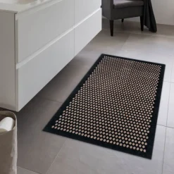 Dot gulvmatte 130x90 cm svart/sand