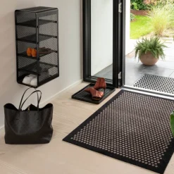 Dot gulvmatte 130x90 cm svart/sand