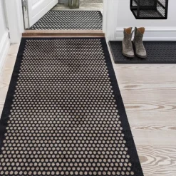 Dot gulvmatte 200x90 cm svart/sand