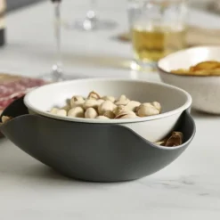 Double dish skål 2 deler grå