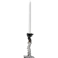 Drip lysestake i glass L 25 cm svart