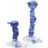 Drip lysestake i glass S 14 cm mørk blå