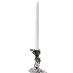 Drip lysestake i glass S 14 cm svart