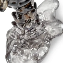 Drip lysestake i glass S 14 cm svart