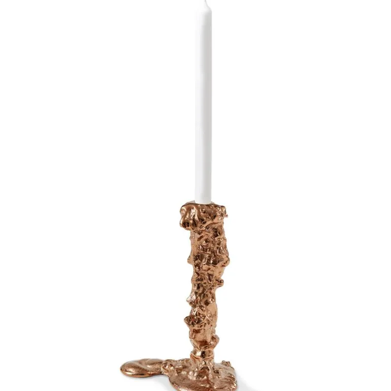 Drip lysestake L 25 cm rosegull