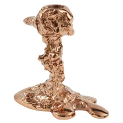 Drip lysestake S 14 cm rosegull