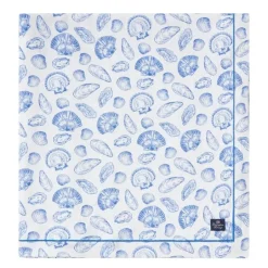 Duk 180x180 cm bomull skallprintet hvit/blå