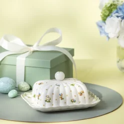 Easter Delight smørfat 18x16 cm hvit/grønn