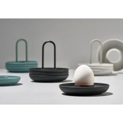 Eggeglass m/holder 4 stk grå