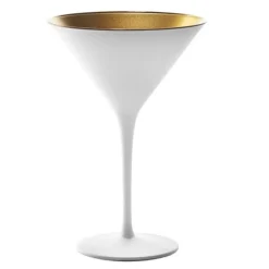 Elements martiniglass 24 cl hvit/gull