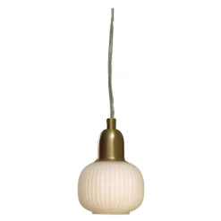 Elin vinduspendel 10 cm matt messing/hvit