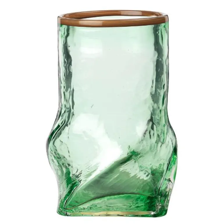 Ellen vase 22 cm green/foffee brown
