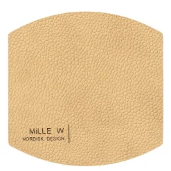 Ellips glassbrikke 10x10 cm beige