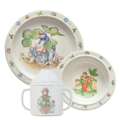 Elsa Beskow barneservise 3 deler Blomsterbarn