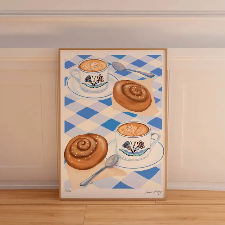 Emma Forsberg poster 50x70 cm fika