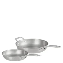 Essential 3-ply stekepannesett 24+28 cm stål/uten belegg