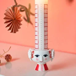 Eva lysestake 8 cm rød