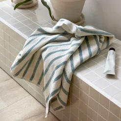 Everyday stripe håndkle 50x90 cm aqua