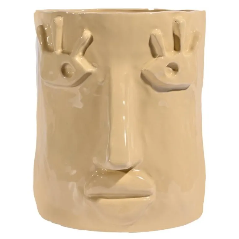 Facy krukke L 24x19x22 cm beige