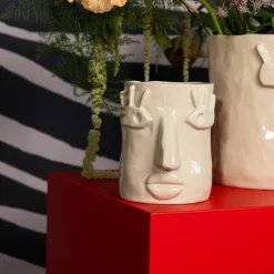 Facy krukke S 15,5x12x15 cm beige