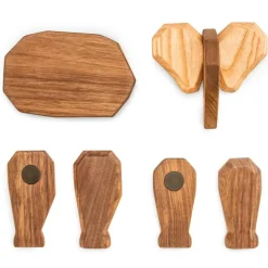 Far elefant trefigur 16 cm valnøtt/ask