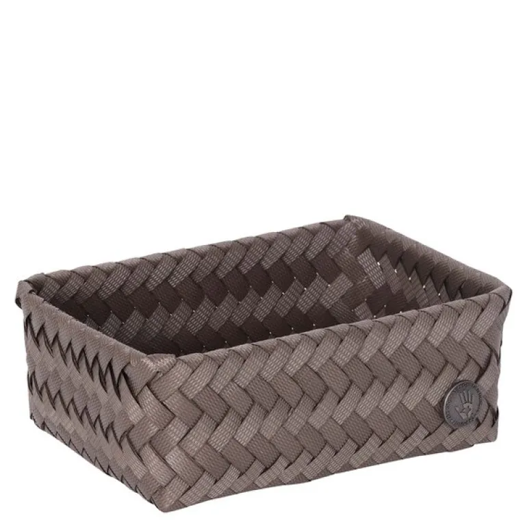 Fit liten oppbevaringskurv 18x12x7 cm taupe