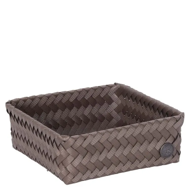 Fit Square oppbevaringskurv 18x18x7 cm taupe