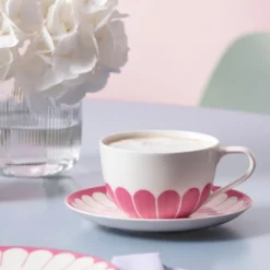 Fleur cassis fat til cappuccinokopp 17,5 cm rosa