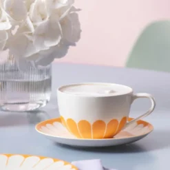 Fleur soleil fat til cappuccinokopp 17,5 cm gul