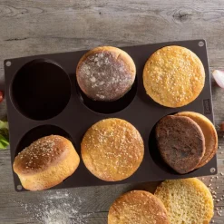Flexiform BurgerBun bakeform til 6 stk hamburgerbrød à 10 cm