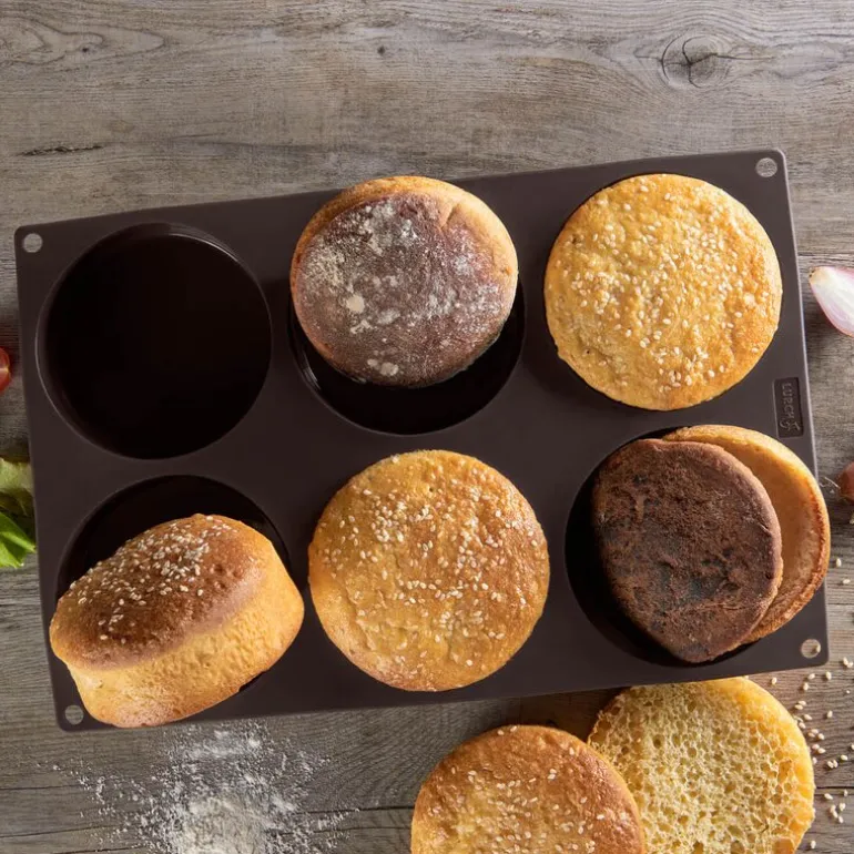 Flexiform BurgerBun bakeform til 6 stk hamburgerbrød à 10 cm