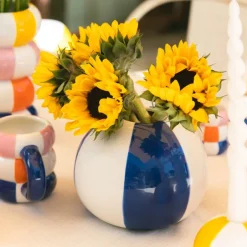 Floats vase 14 cm Beachball blå