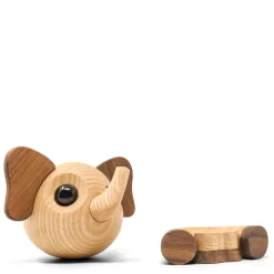 Flora elefant trefigur 10 cm valnøtt/ask