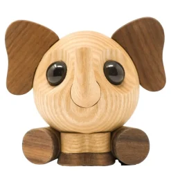 Flora elefant trefigur 10 cm valnøtt/ask