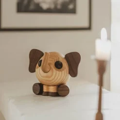 Flora elefant trefigur 10 cm valnøtt/ask