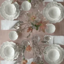 Flora tallerken 25 cm hvit